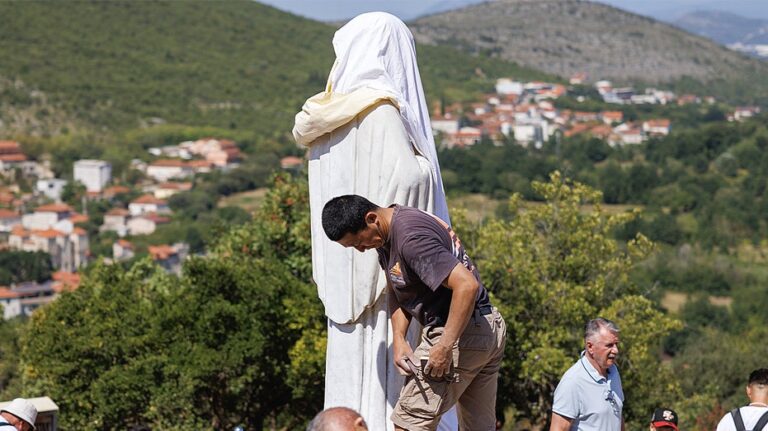 World’s Most Famous Catholic Shrine Vandalized, Virgin Mary Statue Defaced with ‘Devil in a Skirt’